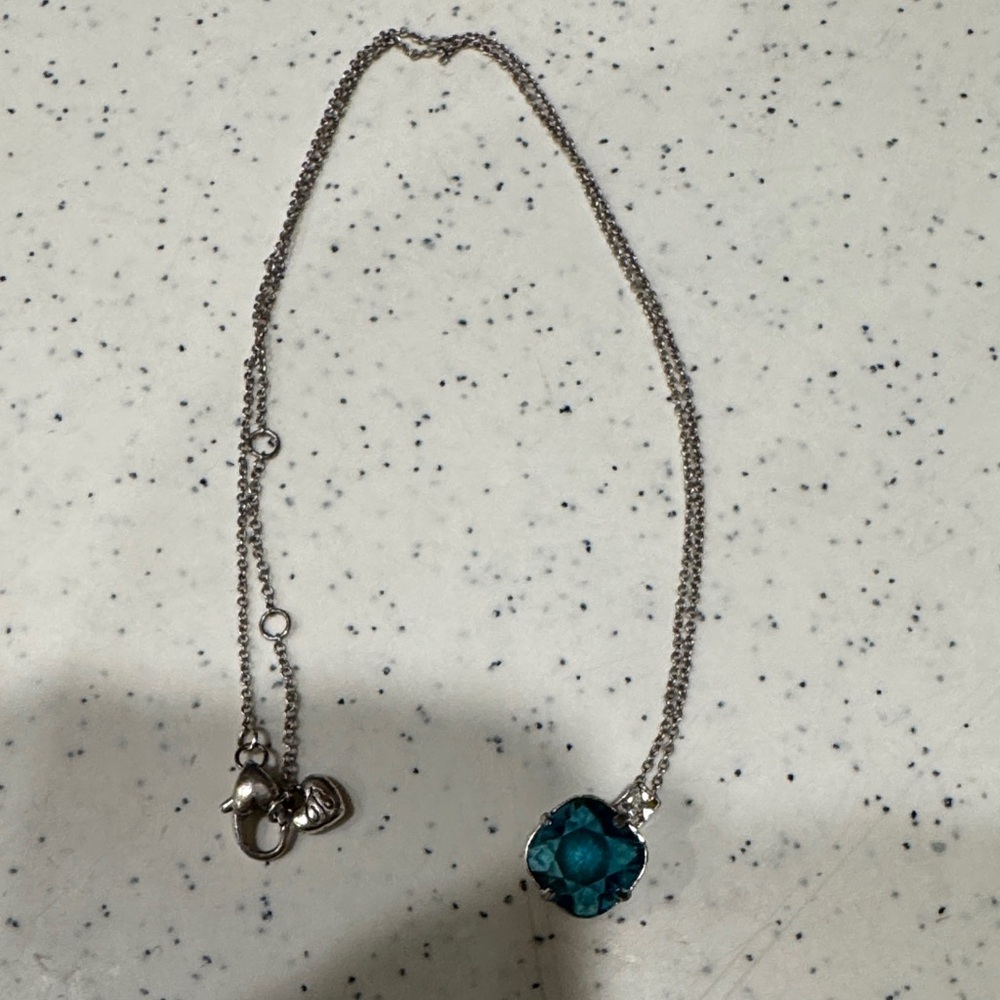Brighton Teal Pendant Necklace with silver chain with 18 inches